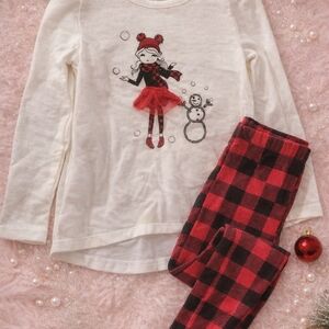 btween White and Red Plaid Holiday Kids Pajama Set